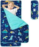 Toddler Nap Mat with Pillow and Blanket, Extra Large Rolled Napping Mats,Slumber Bags for Boys Girls,Kids Sleeping Bag for Daycare, Preschool Travel Camping (Dinosaur)