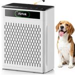 AIRTOK Air Purifier for Home Large Rooms Up to 170m², HEPA Air Purifiers for Bedroom with Washable Filters, PM 2.5 Air Quality Sensor, Fragrance, Sleep Mode, Pet Hair Air Cleaners for Pollen, Smoke