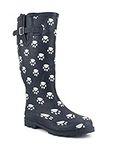 StormWells wells Ladies Womens Navy Paw Print Adjustable Calf Snow Rain Mud Festival Wellies Waterproof Dog Walking Wellington Boots (Navy Paw, 5 UK, numeric_5)