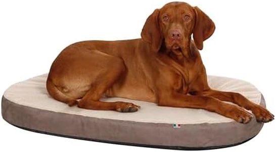 KERBL Matelas à Mémoire Forme Ovale pour Chien 100 x 65 x 8 cm, Gris/beige.