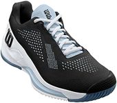 Wilson Women's Rush Pro 4.0 Tennis Shoes, Black/White/Chin, 11