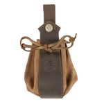 Valhalla Gear, Medieval Drawstring Pouch, Handmade from Sheepskin and Full Grain Leather - Cinnamon