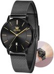 OLEVS Black Watches for Women Minim