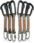 Fusion Climb 6-Pack 11cm Quickdraw Set with 1/4" Stainless Steel Quick Link/Contigua Black Straight Gate Carabiner