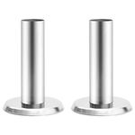 vidaXL 304 Stainless Steel Pool Ladder Handrail Brackets - 2 pcs Set with Cover Plate, Silver, Brushed Finish for Inground Pools, 42 mm Pole Compatible