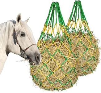 MIYABALA 2PCS Hay Net for Horses,Slow Feed Hay Bag for Horses Goat Sheep,Hanging Hay Feeder Bag for Horses Stable Stall Paddock Rest Toy