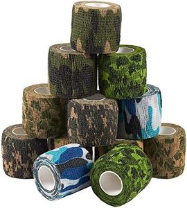 Juvale 12-Rolls Self Adhesive Bandage Wrap, Vet Tape - 2 in x 5 Yds Breathable, Elastic Cohesive Wrap Tape for Wrist, Swelling, Sports, Tattoo (Camo Designs)