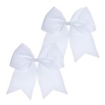 ASTER 2 Packs Cheer Bow Bulk Large Hair Bows Jumbo Cheerleading Bow 8 Inch for Toddler Girls Jumbo Cheerleading Ponytail Holder Team Gifts for Teen Hair Ribbons Softball