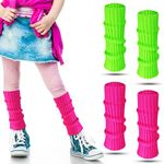 2 Pairs 80s Neon Leg Warmers for Gi