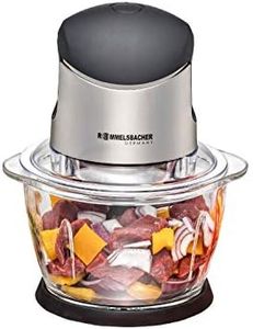 ROMMELSBACHER Multi Zerkleinerer MZ 400 – kraftvoller Motor, 4-flügeliges Spezialmesser aus Edelstahl, 1 Liter Glasbehälter, schwarz/Chrom gebürstet, 400 Watt
