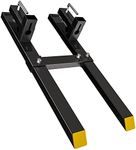 YITAMOTOR 60" 4000LBS Clamp on Pallet Forks Light Duty Forks for Tractor Loader Bucket with Adjustable Stabilizer Bar