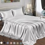 Satin Radiance 224 1SS (3 Piece) Sheet and Pillowcase Set, Twin, Silver