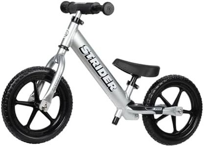 Strider - 12 Pro Balance Bike, Ages 18 Months to 5 Years, Silver