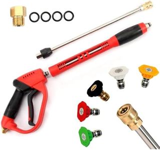 5000PSI High Pressure Washer Gun, Power Washer Spay Gun, Pressure Washer Handle with Wand Extension, 5 Nozzle Tips for Car Cleaning