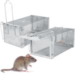 Aolawco 2Pack Humane Rat Traps, Upgraded Live Squirrel Trap for Outdoors & Indoors, Reusable Rat Trap Cage for Mouse and Small Animals, Effective Quick Simple to Use (10.6''X5.5''X4.3'')