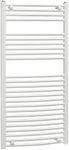HOMCOM Curved Heated Towel Rail, Hydronic Bathroom Ladder Radiator Towel Warmer For Central Heating 600mm x 1200mm, White