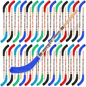 36 Pieces Hockey Pencils and Erasers Hockey Pencils for Kids Hockey Stick Pencils Field Hockey Party Decorations Hockey Sports Themed Party Favors for Students Sports Fans Reward Gifts, 8.7 Inch