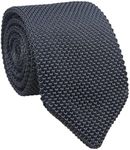 Men's Skinny Knit Tie Vintage Solid Color Casual Formal Designer Necktie 2.75" - Grey - One Size