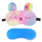 Jenna™ Cute Fur Gel Sleeping Eye Shade Mask Cover for Insomnia, Meditation, Puffy Eyes and Dark Circles Bunny multi