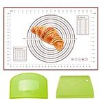 Silicone Pastry Mat with Measurements, Rolling Pad Suitable for Rolling Dough, Bread Pizza, Fudge Mat