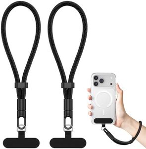 2Pack Phone Wrist Strap, Anti-Theft Phone Lanyard with 2 Tether Tabs, Adjustable Hand Strap for Phone, Camera, Keys (Black)