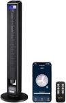 EcoNour 42-Inch Smart Tower Fan | Quiet Oscillating Cooling Fan with WiFi/Alexa/Remote Control | 3 Speeds, 2 Modes, 15H Timer | LED Touch Display | Bladeless Design Fans for Bedroom & Office