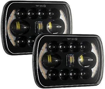 Auxbeam 5x7 7x6 Led Headlights with DRL, 170W Rectangular Headlamp with High Low Beam H6054 5054 Sealed Beam Headlight for Jeep Wrangler YJ Cherokee XJ H5054 H6054LL 6052 6053, 2Pcs Black