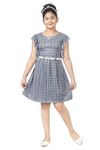 Fessist Girls Fashionable Knee Length Frock & Dresses (Color-Grey) (Size- 26, 4 to 5 Years)