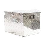 WilTec Tool Box Chequer Plate Site Box Storage Chest Tool Van Aluminum Gas Spring