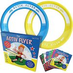 Activ Life The Active Flyer Flying Disc: Aerodynamic Frisbee Rings, Outdoor Toys & Summer Fun Beach Toys for Kids, Boys or Girls of all Ages, The Perfect Outdoor Toy Gift, 2pack, Cyan/Yellow