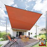 HIPPO Hdpe Fabric 85% Sun Blockage Rectangle Shade Sails With Polyester Band Reinforced Complete Protection From Sun & Uv Rays Suitable For Outdoor, Patio Brown Color (9.5Ftx20Ft) Pack Of 1 Pc