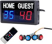 BTBSIGN Digital Electronic Scoreboard Portable LED Scoreboards with Remote Indoor Games Sports Keep Scores 1-99 Corn Hole Basketball Table Tennis Volleyball Four Buttons