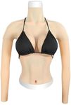 Silicone Breast Forms for Mastectomy D/E Cup Fake Boobs Halfbody Prosthesi with Arm Cosplay Sissy Chests for Crossdresser,Color 3,Cotton E Cup