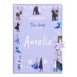 Disney - Personalised Frozen Secret Diary for Girls - Anna & Elsa Journal with Padlock - Name Printed - Custom Gift - Purple