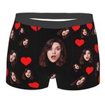 Naispanda Custom Funny Face Men's Boxer Briefs Underwear Shorts Underpants Printed with Photo Customized Gifts for Husband,Boyfriend Valentine's Day Comfortable and Skin-Friendly