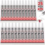 25 Tube 15ML B7000 Glue Clear with Precision Tip, Bulk B-7000 Craft Glue Rhinestone Bedazzling Glue Super Adhesive for DIY Jewelry Making Nail Art Fabric Shoes Phone Repair
