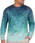 The American Outdoorsman Men's Lightweight UPF 50+ UV Sun Protection Outdoor Long Sleeve Quick Dry Graphic Shirt (Open Sea, Large)