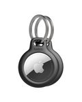 Belkin Apple AirTag Secure Holder with Key Ring - Durable Scratch Resistant Case with Open Face & Raised Edges - Protective AirTag Keychain Accessory for Keys, Pets, Luggage, Backpacks - 2-Pack Black