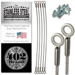 Stainless Steel Cabinet Door Restraint Kit (Packs of 2, 5, 10 or 50) 8 Inch Cupboard Hinge Limiter, Restrict Door Swing, Flexible Braided Cable, Limit Door Opening Angle, Made in USA (5 Pack)