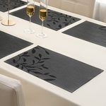 HOKIPO PVC Washable Table Mats for Dining Table - 45x30 cm, Set of 6 (AR3049), Polyvinyl Chloride