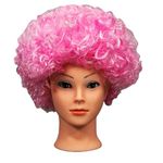 SHATCHI Afro Wigs Curly Bouncy Hair Fancy Dress Party Costume Disco Accessory Unisex 60s 70S 80s Theme , Pink