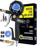 Digital Tire Pressure Gauge with Inflator (3-200 PSI), Heavy Duty Air Chuck and Compressor Accessories with Swivel Air Chuck, Longer Hose, Large Display (0.1 Res)