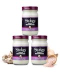 Stokes Garlic Mayonnaise 3PK, Rich & Creamy Garlic Mayo, Perfect With Chips Or Mash, Delicious Aioli, Smooth & Silky Garlic Mayonnaise Made With British Free Range Eggs, Perfectly Textured, 345g Jar