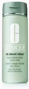 Clinique 3-Step All About Clean Liquid Facial Cleanser Soap For Very Dry To Dry Skin | Type 1, Mini Travel Size, 1 Fl Oz