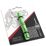 KOM Cycling Tubeless Tire Repair Kit for Bikes – 8 Colors! Fixes Mountain Bike and Road Bicycle Tire Punctures – Includes Tire Repair Fork and Reamer, 8 Bacon Strips. Tubeless Repair Made Easy (Green)