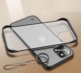 REALCASE iPhone 13 Back Cover Case | Stylish Frameless Matte Hard Skin | Soft TPU Shock Proof Bumper Back Cover Case for iPhone 13 (6.1) (F-Black)