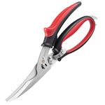 Poultry Shears Heavy Duty Professional – Ultra Sharp Poultry Scissors – Split Apart Stainless Steel Meat Scissors - Game Shears Spring Loaded with Ergonomic Handles - All Purpose Red Kitchen Shear