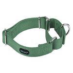 Mikivery Martingale Dog Collars Nylon Adjustable and Safety Choke Training Emerald Comfortable Pet Collar for Medium and Large Dogs