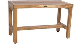 EcoDecors, Eleganto, 30", Teak Shower Bench, Teak Shower Stool, Teak Shower Bench for Inside Shower, Teak Garden Bench, Teak Hallway Bench, Wood Patio Bench