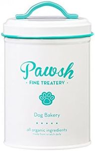 Amici Pet, , Pawsh Mint Fine Treatery Metal Storage Canister, Food Safe, Push Top Lid, 44 Ounces
